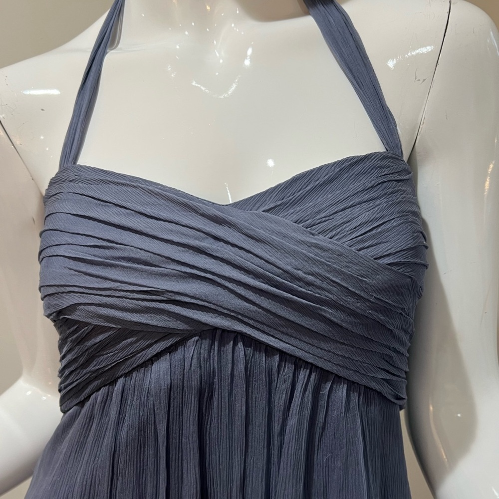 AMSALE Silk Bow Tie Chiffon Mini Dress - Picture 5 of 5